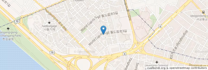 Mapa de ubicacion de Kaeru en Corée Du Sud, Séoul, 마포구, 합정동.