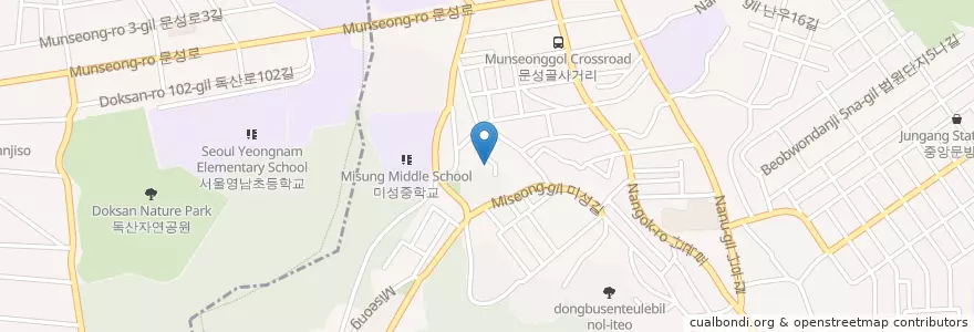 Mapa de ubicacion de 주차장 en Südkorea, Seoul, 관악구, 미성동.
