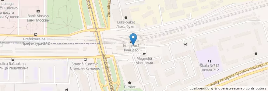 Mapa de ubicacion de Ламазо en Rusia, Distrito Federal Central, Москва, Западный Административный Округ, Район Фили-Давыдково.