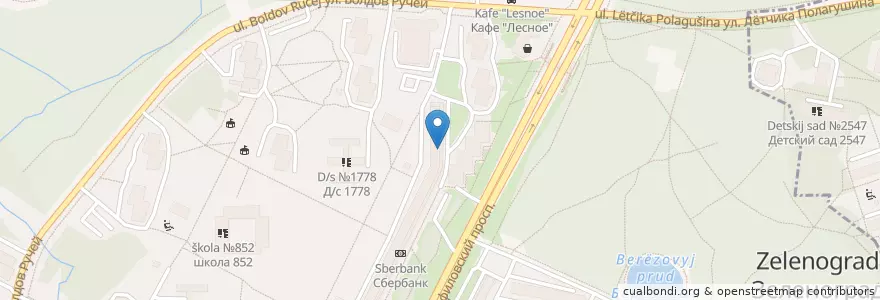 Mapa de ubicacion de Почтовое отделение 124460 en Rusland, Centraal Federaal District, Oblast Moskou, Moskou, Зеленоградский Административный Округ.