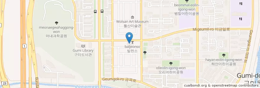 Mapa de ubicacion de 드림네트 en 대한민국, 경기도, 분당구.