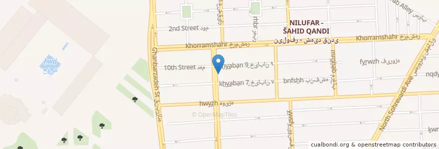 Mapa de ubicacion de داروخانه خزائی en Irão, Teerã, شهرستان تهران, Teerã, بخش مرکزی شهرستان تهران.