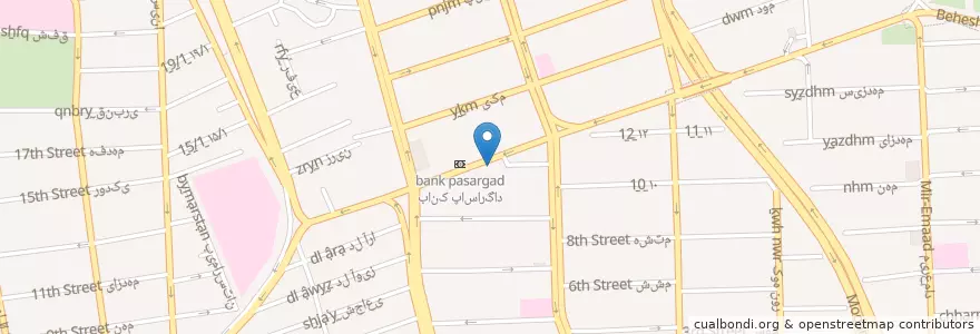 Mapa de ubicacion de بانک ملی en ایران, استان تهران, شهرستان تهران, تهران, بخش مرکزی شهرستان تهران.