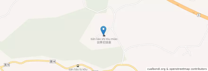 Mapa de ubicacion de 田寮石頭廟 en Тайвань, Гаосюн, 田寮區.