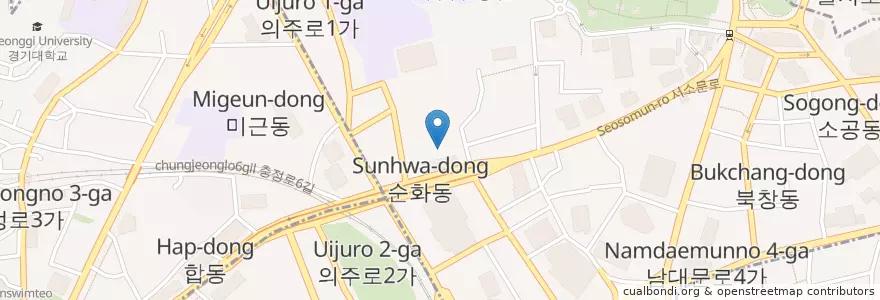 Mapa de ubicacion de 평안교회 en Corée Du Sud, Séoul, 소공동.