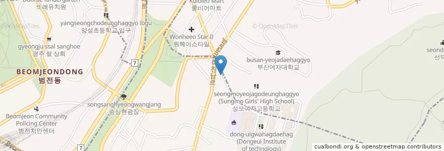 Mapa de ubicacion de 번개반점 en 韩国/南韓, 釜山, 釜山鎮區.