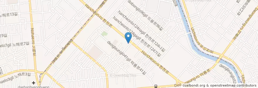 Mapa de ubicacion de 새마을금고 en 대한민국, 서울, 강북구, 번1동.