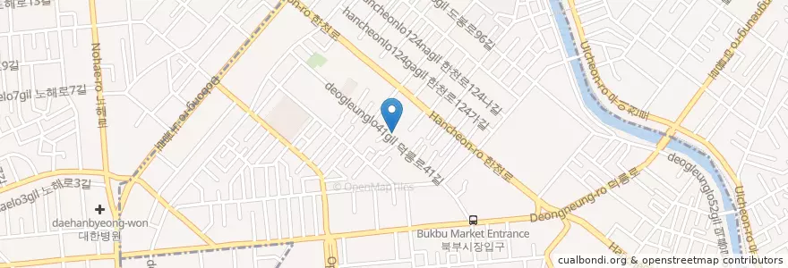 Mapa de ubicacion de 평강교회 en Corée Du Sud, Séoul, 강북구, 번1동.
