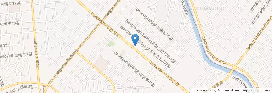 Mapa de ubicacion de 주영광교회 en 대한민국, 서울, 강북구, 번1동.