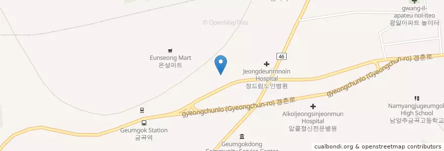 Mapa de ubicacion de 오병이어교회 en 대한민국, 경기도, 남양주.