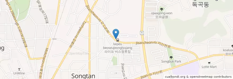 Mapa de ubicacion de 라이프 우체통 en Республика Корея, Кёнгидо, 평택시.