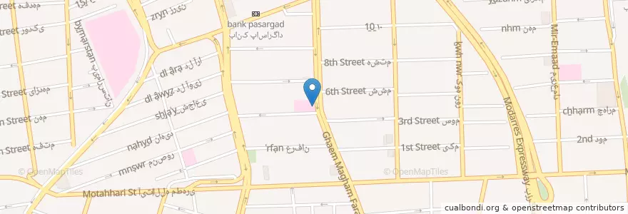 Mapa de ubicacion de باجه کلینیک en Iran, Teheran, شهرستان تهران, Teheran, بخش مرکزی شهرستان تهران.