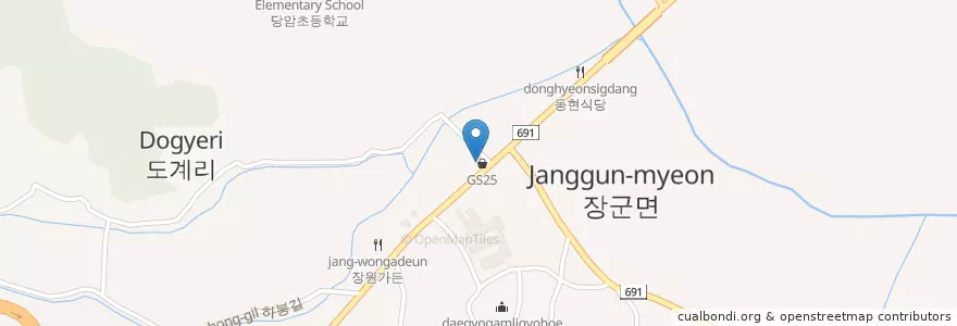 Mapa de ubicacion de 새마을금고 en كوريا الجنوبية, 세종, 장군면.