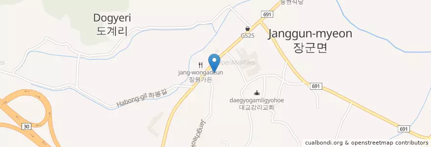 Mapa de ubicacion de 착한낙지세종직영점 en Coreia Do Sul, 세종, 장군면.