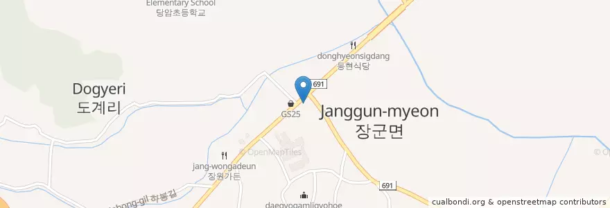Mapa de ubicacion de 장기주유소 en Coreia Do Sul, 세종, 장군면.