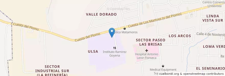 Mapa de ubicacion de Hosanna Linda Vista en 尼加拉瓜, Departamento De Managua, Managua (Municipio).