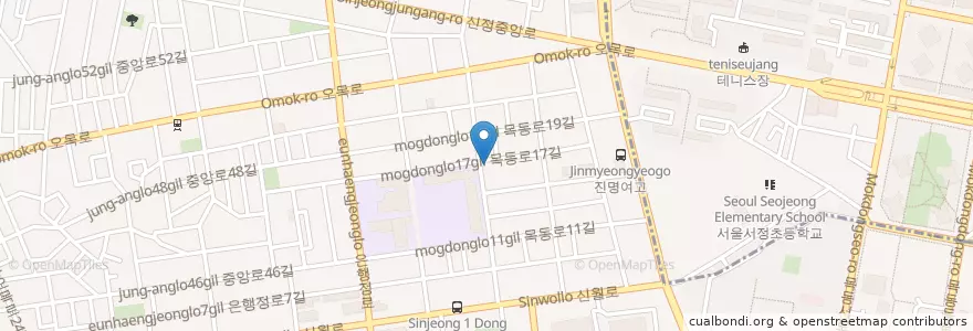Mapa de ubicacion de 원불교 양천교당 en كوريا الجنوبية, سول, 양천구, 신정4동.