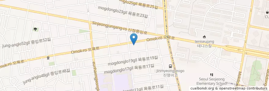 Mapa de ubicacion de KB국민은행 목동역지점 en Güney Kore, Seul, 양천구, 신정4동.