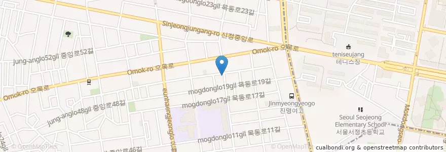 Mapa de ubicacion de 별 돈가스 en Güney Kore, Seul, 양천구, 신정4동.