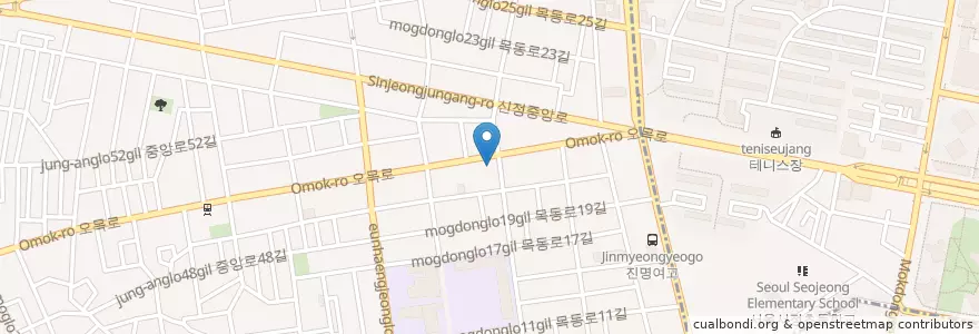 Mapa de ubicacion de ZOO 커피 en Corée Du Sud, Séoul, 양천구, 신정4동.
