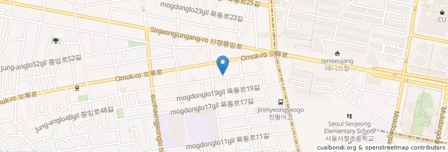 Mapa de ubicacion de 그레이스 화실 en Corea Del Sur, Seúl, 양천구, 신정4동.