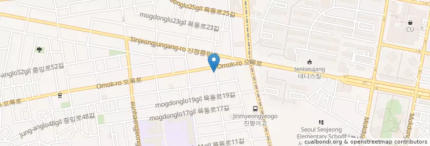 Mapa de ubicacion de 방소아청소년과의원 en Corée Du Sud, Séoul, 양천구, 신정4동.