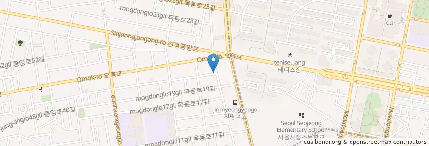 Mapa de ubicacion de 명가김밥 en Korea Selatan, 서울, 양천구, 신정4동.