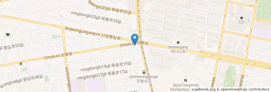 Mapa de ubicacion de 서브웨이 en Coreia Do Sul, Seul, 양천구, 신정4동.