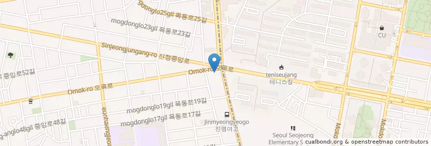 Mapa de ubicacion de 버거킹 en Coreia Do Sul, Seul, 양천구, 신정4동.