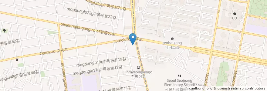 Mapa de ubicacion de SK LPG 주유소 en Corée Du Sud, Séoul, 양천구, 신정4동.