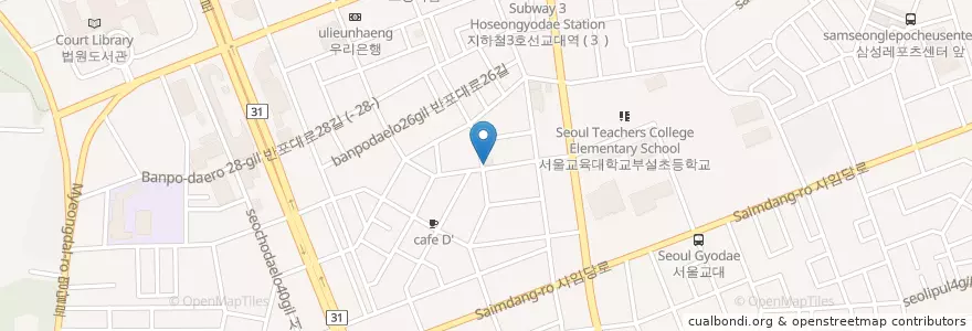 Mapa de ubicacion de 한여사 간장게장 en Corea Del Sur, Seúl, 서초구, 서초3동, 서초동.