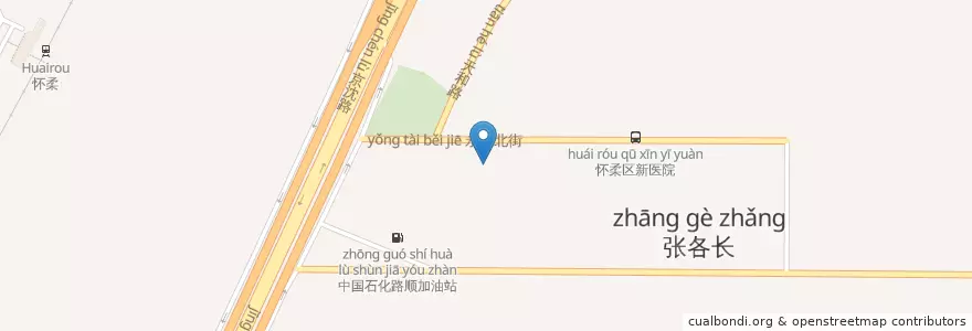 Mapa de ubicacion de 旺康源闽菜坊 en China, Pekín, Hebei, 怀柔区 / Huairou.