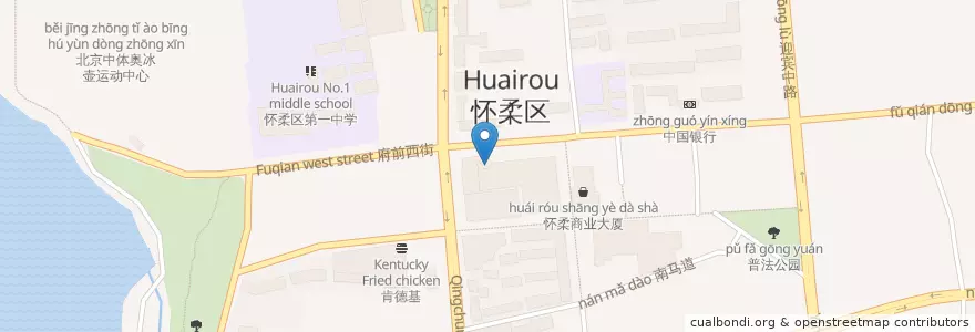 Mapa de ubicacion de 天台时光西餐厅 en الصين, بكين, خبي, 怀柔区 / Huairou.
