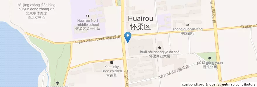 Mapa de ubicacion de 北京农商银行 en China, Beijing, Hebei, Huairou District.