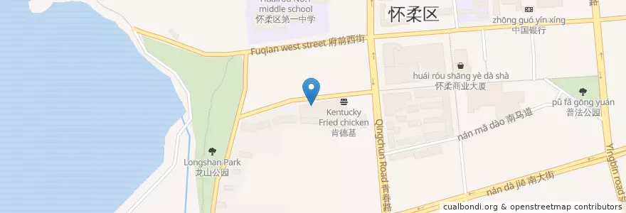 Mapa de ubicacion de 北京银行 en China, Beijing, Hebei, Huairou District.