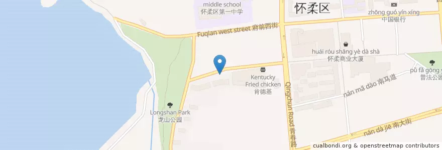 Mapa de ubicacion de 新悦百货停车场 en China, Peking, Hebei, 怀柔区 / Huairou.