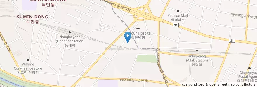 Mapa de ubicacion de 좋은애인병원 en Zuid-Korea, Busan, 동래구.