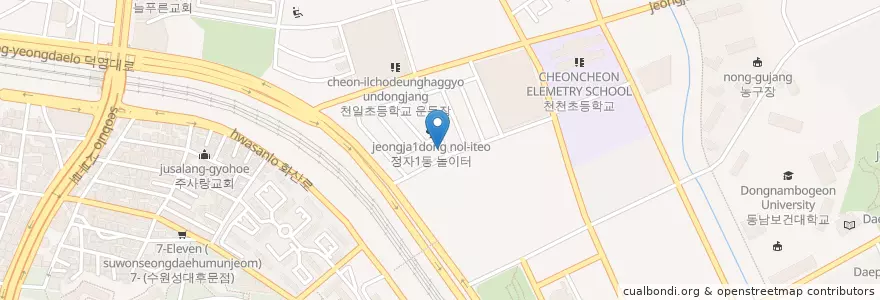 Mapa de ubicacion de 리라유치원 en Corea Del Sur, Gyeonggi, 수원시, 장안구.