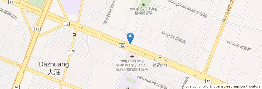 Mapa de ubicacion de 中港藥局 en 臺灣, 臺中市, 梧棲區.