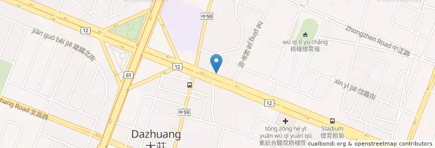 Mapa de ubicacion de 順興宮 en Taiwan, Taichung, Wuqi District.