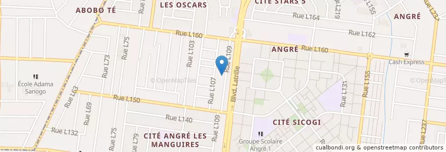 Mapa de ubicacion de Le Bureau en Costa De Marfil, Abiyán, Cocody.