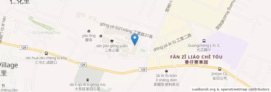 Mapa de ubicacion de 博雅學院 en 臺灣, 臺中市, 大里區.