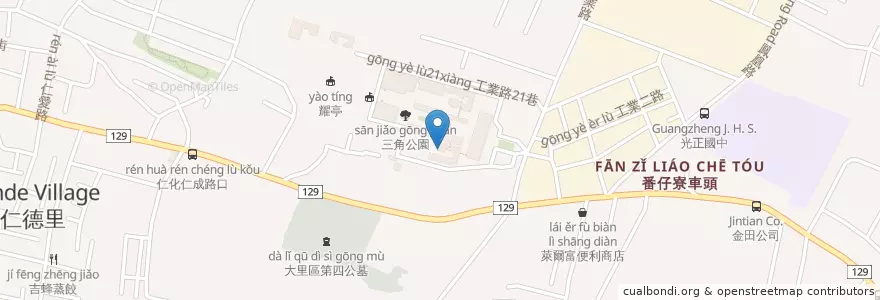 Mapa de ubicacion de 管理學院 en Taiwan, Taichung, Dali.