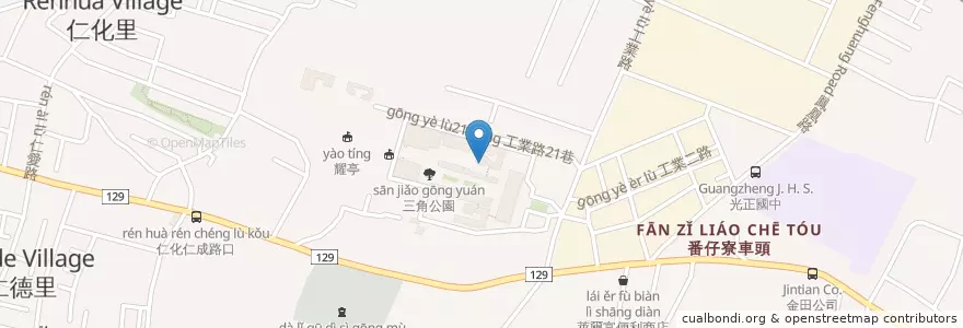 Mapa de ubicacion de 工程學院 en Taiwan, Taichung, Distretto Di Dali.