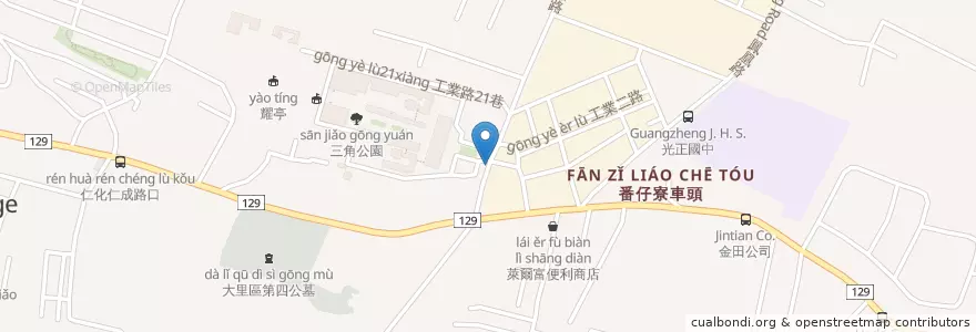 Mapa de ubicacion de 三信商銀提款機 en Taiwan, Taichung, Dali District.