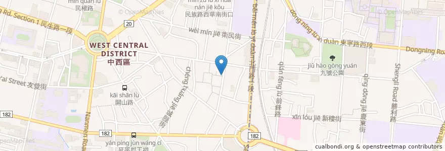 Mapa de ubicacion de 豐燒串燒關東煮 en 臺灣, 臺南市, 中西區.