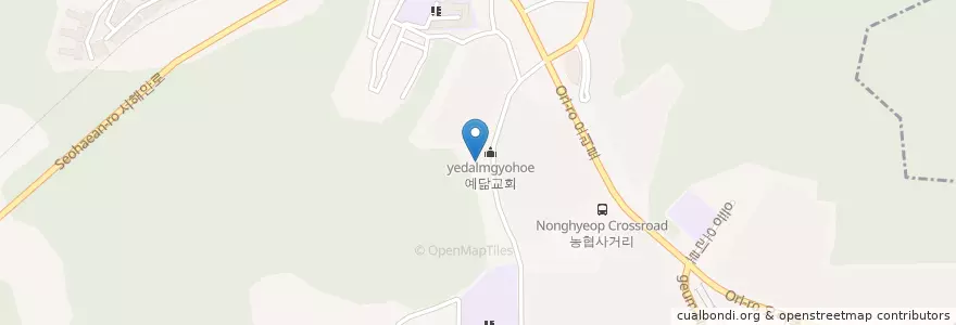 Mapa de ubicacion de 예닮교회 en Korea Selatan, 서울, 구로구, 오류2동.