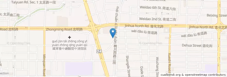 Mapa de ubicacion de 港町十三番地 en Taiwan, Taichung, 北區.
