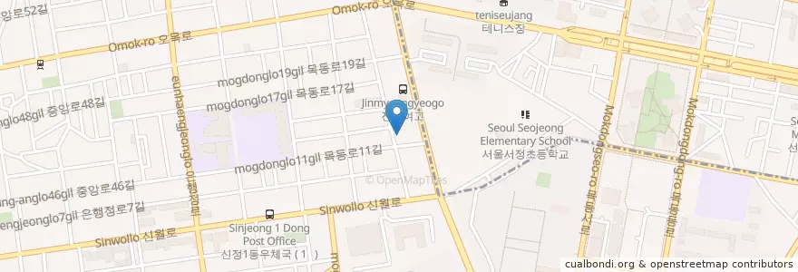 Mapa de ubicacion de 도연정(陶然亭) en South Korea, Seoul, Yangcheon-Gu, Sinjeong 4(Sa)-Dong.