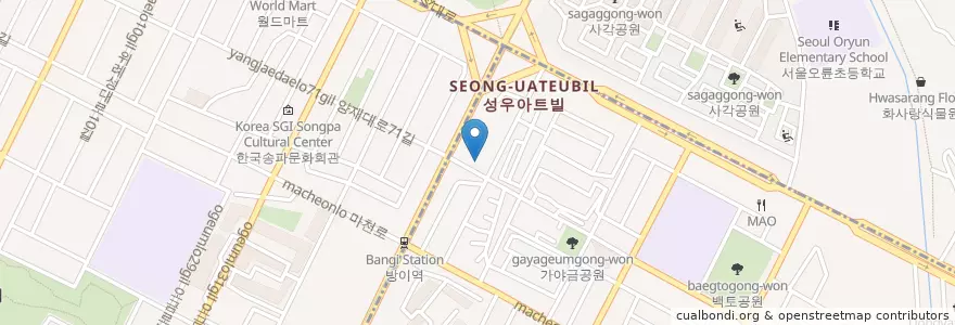 Mapa de ubicacion de tom n toms en Coreia Do Sul, Seul, 송파구, 오금동.